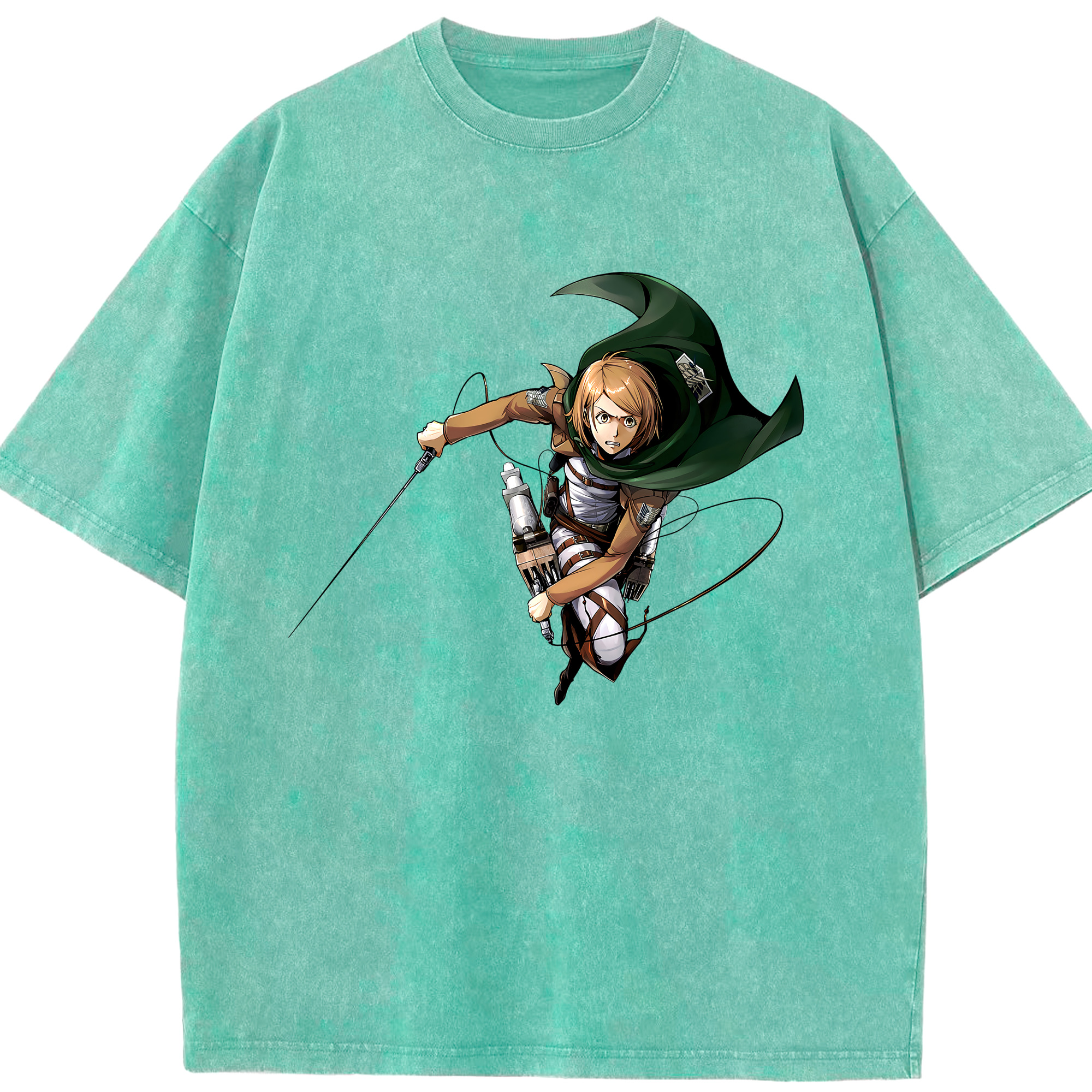（画像用） 進撃の巨人 ペトラ·ラル Attack on Titan Petra Rall 綿100% ヴィンテージ風 半袖Tシャツ（フロントプリント）